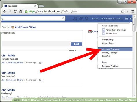 how to change profile name in facebook